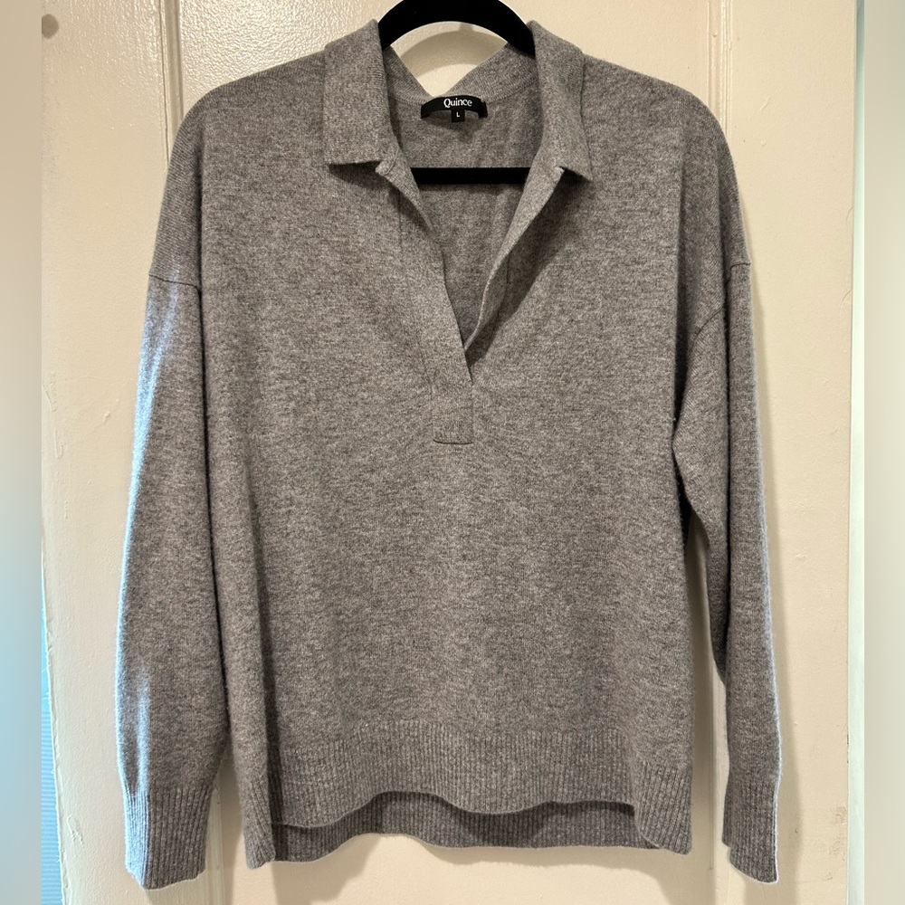 Quince Mongolian Cashmere Polo Sweater